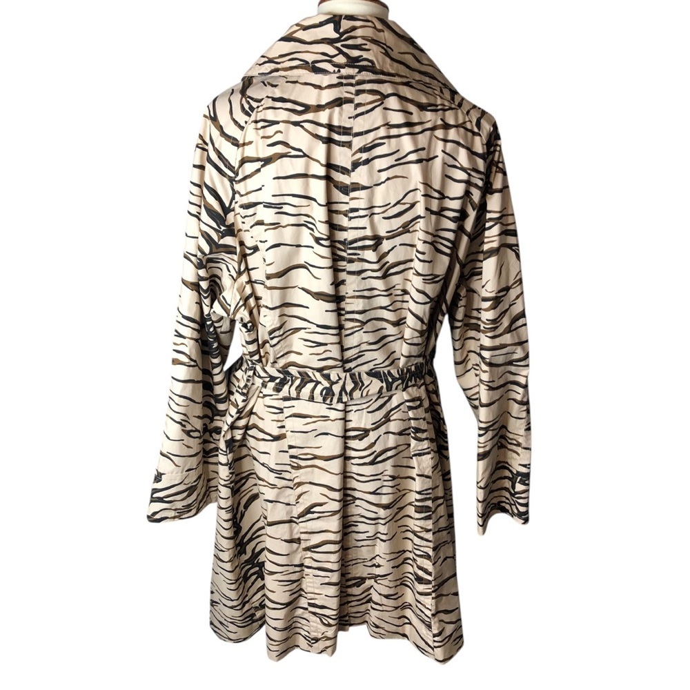 Dennis by Dennis Basso Sz 3X Animal Print Rain Trench Coat Belted Classic Retro - Picture 4 of 9